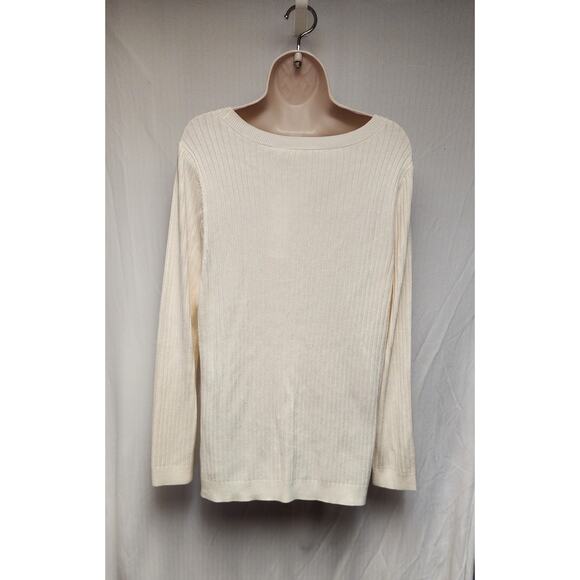 Soft Surroundings Soft Essential Ribbed Pullover Sweater Size 1X Color Off White - Picture 4 of 9